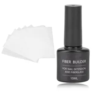 Nail Extension Fiberglass Kit 15ml Extension Gel and 10pcs Fiberglass Sheet for Women DIY Nail Art Extension Accessories