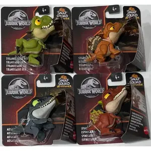Jurassic World 2022 Snap Squad Attitudes Set of 4 Figures (Tyrannosaurus Rex, Spinosaurus, Mosasaurus, Stegosaurus) from GXW58-956C Release
