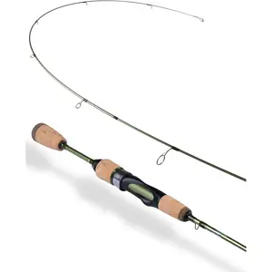 Wild Streams Ultralight Fishing Rod 2 PCS Trout Rod Crappie Spinning Rod Panfish Rods Micro Fishing Rod Green Carbon Fiber Blank Cork Handle Beginners Fishing Rod 5’6”/6’/6’6”/7’