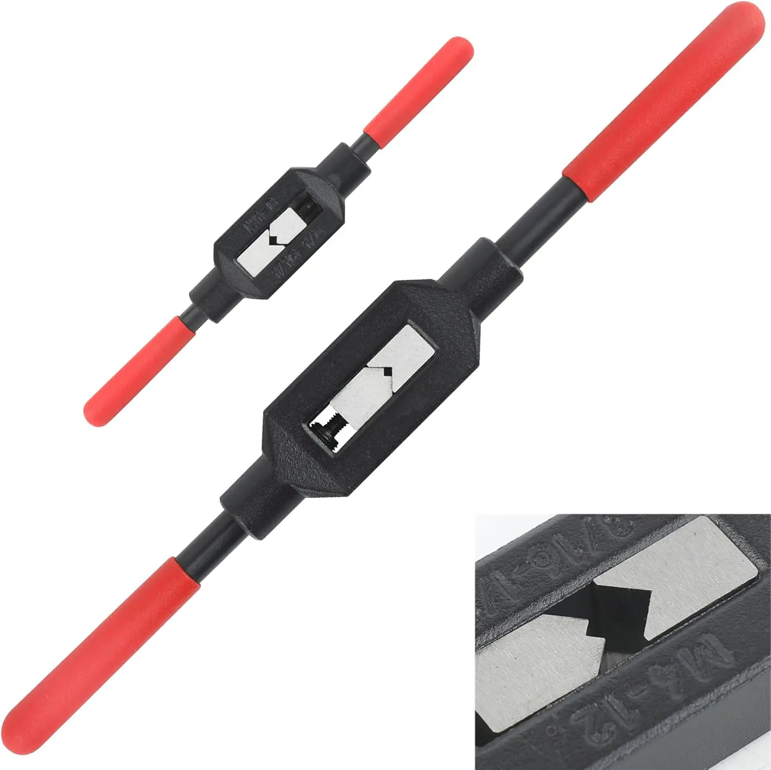 1/2Pcs Adjustable Tap Wrench With Non-slip Handle, Tap Handle Tool for Tap Reamer - 3/16"-1/2"(M4-M12),1/16"-1/4"(M1-M8)
