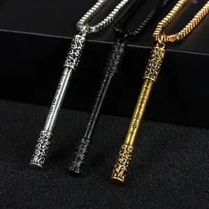 Monkey King Returns Sun Wukong Anchor Pendant Couple Titanium Steel Golden Cudgel Necklace for Valentine's Day - Alloy Material necklaces  men christmas surprise