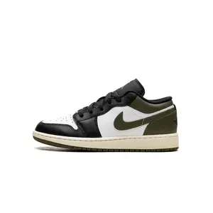Jordan 1 Low GS "Black Toe Medium Olive" 553560 092