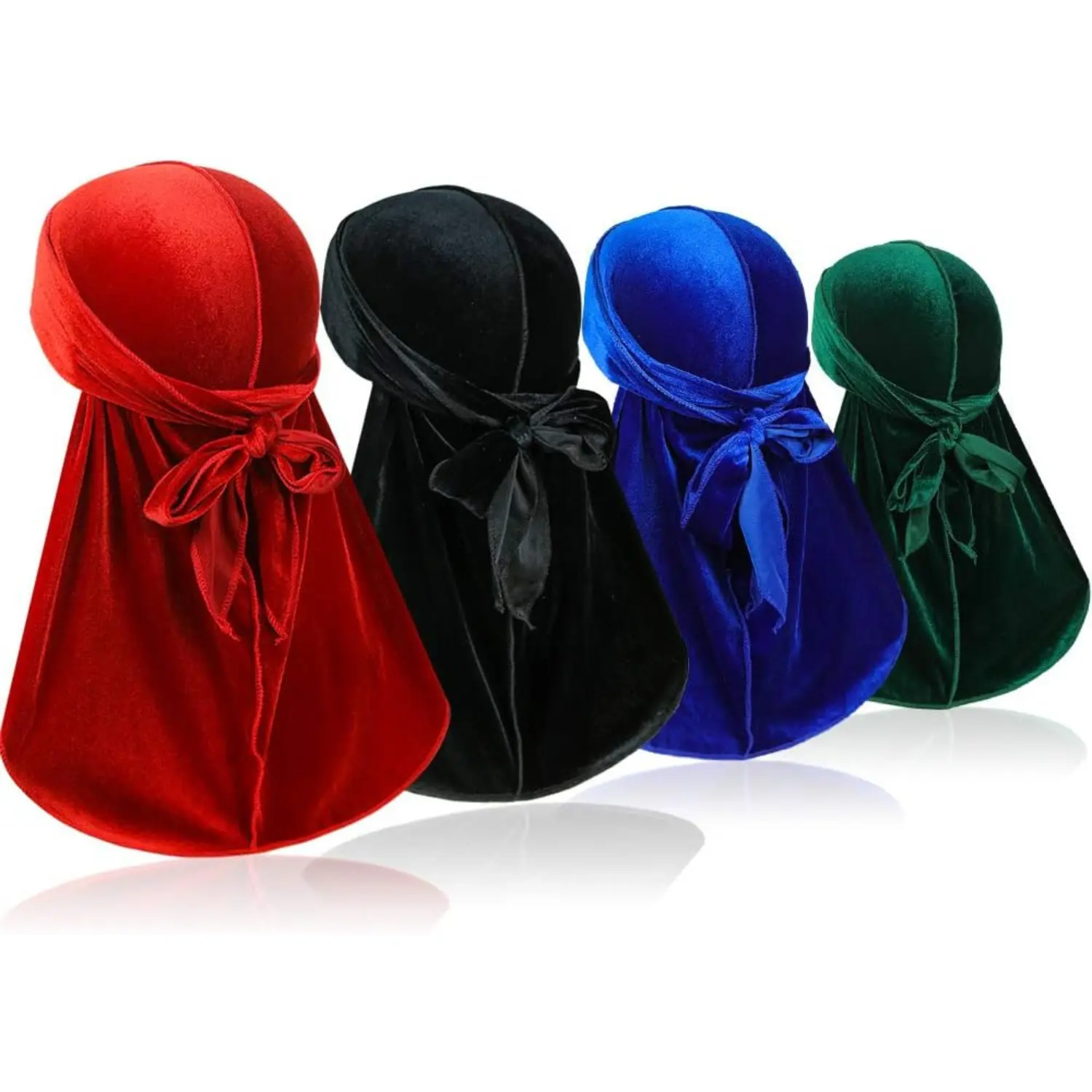 Velvet Durag with 22 in Long Tail, Solid Casual Everyday Wave Cap for Men, Women's Clothes Accessory, Unisex
