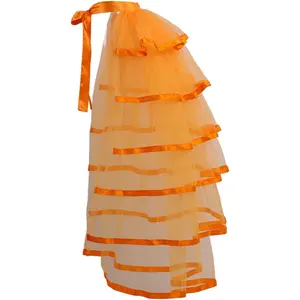 Victorian Steampunk Bustle Skirt 6 Layered Tie-on Belt Tulle Tutu Overskirt