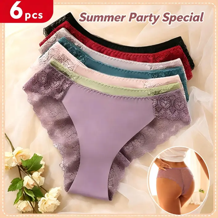 Women's Cotton Briefs - 6-Piece Multipack High-waisted fit, soft and breathable Seamless design, comfortable and skin-friendly, perfect for daily wear Solid-color style, all-season fabric, sleek and modest Panties Womenswear Bridal Basic Minimalist thongs