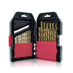 29PCS Titanium Coated Drill Bit Set (1/16"-1/2"), High Speed Steel Twist Drill Bits, Spiral Flute for Efficient Drilling on Wood/Plastic/Soft Metal, with Organizer Case, Power Tool Accessories, DIY Home Improvement Tools, Father's Day Gifts