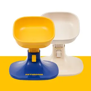 PETHROOM Well Fit Elevated Dog Bowl Stand – Adjustable Height 4.5–7.4 in with 0–22° Tilt, Stable Non-Slip Feeding Stand for Dogs & Cats