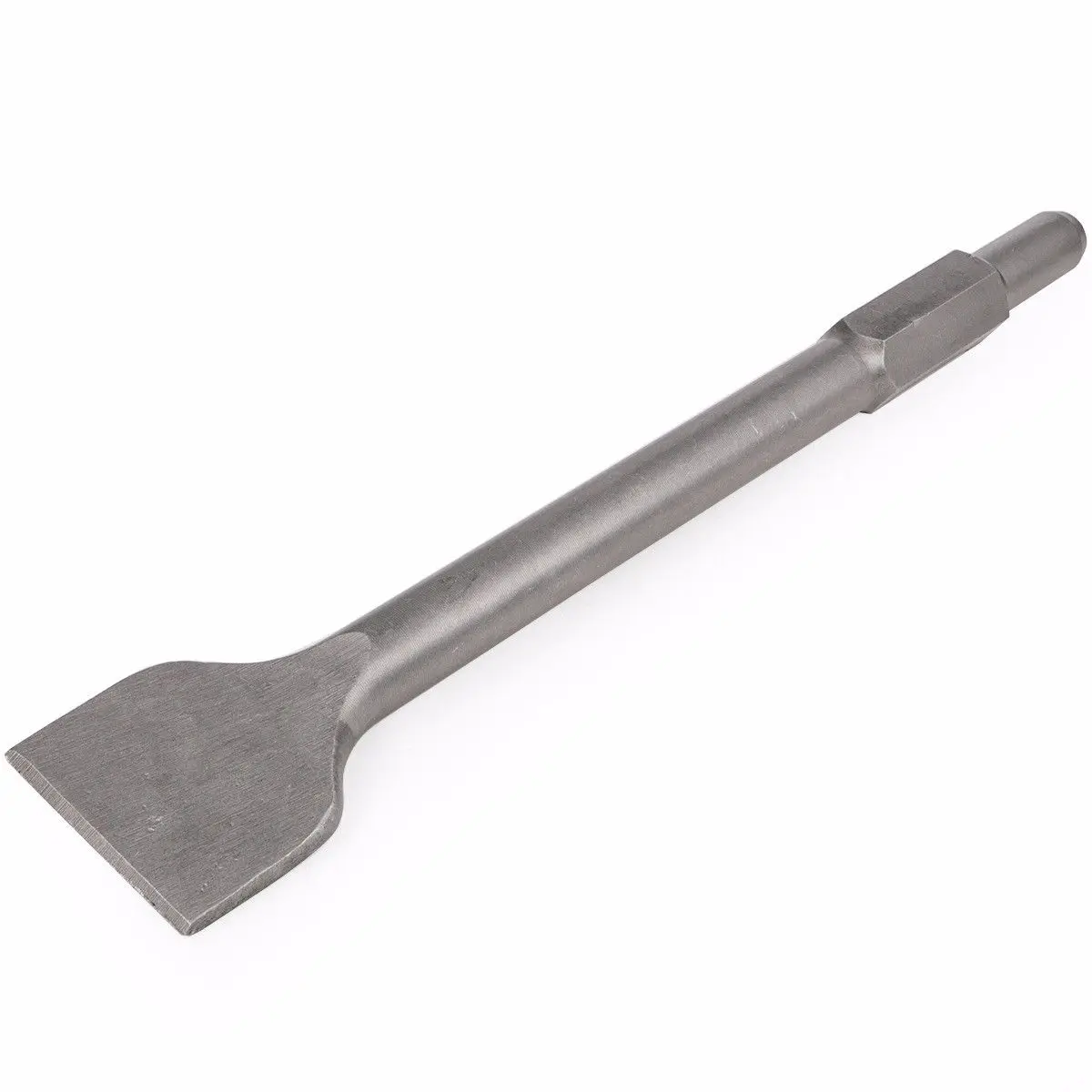 XtremepowerUS 1-1/8" Hex Metal Flat Chisel Scraping Bit, Heavy-Duty Hand Tool Hardware Accessory for Demolition Jack Hammer