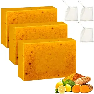 Scrub Soap Bar with Turmeric & Kojic Acid - Gentle Daily Cleansing and Hydrating Body Care for Oil Control