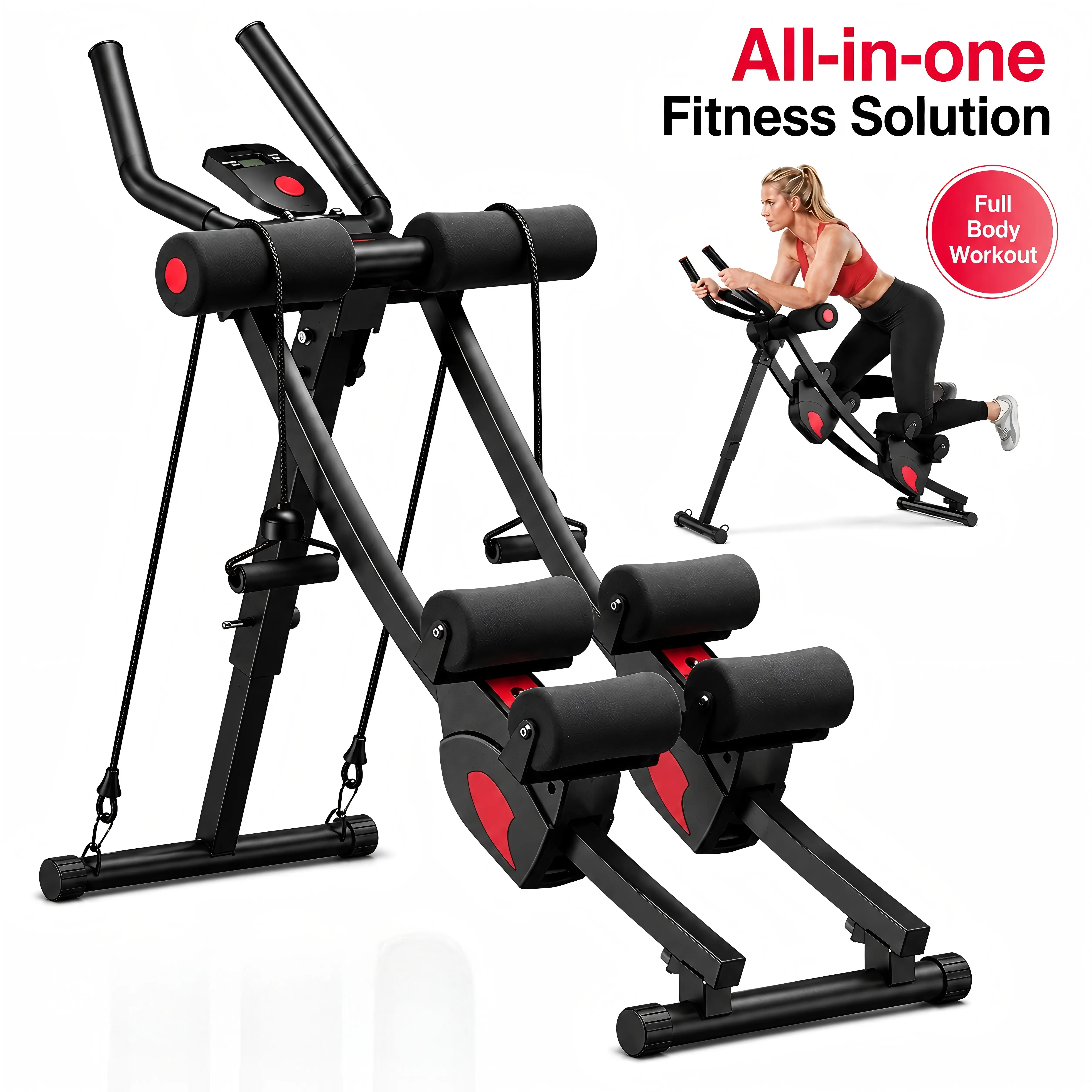 Modern Portable Ab Cross Trainers, Foldable Core & Abs Training Fitness Equipment with Padded Rollers and Ergonomic Handle for Home Gym Workouts, Abs At Home, Core Strength Training, Compact, Easy To Move And Store