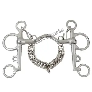 Pelham Bit Mullen Mouth with Chain Horse Bit Stainless Steel Polish Finish New