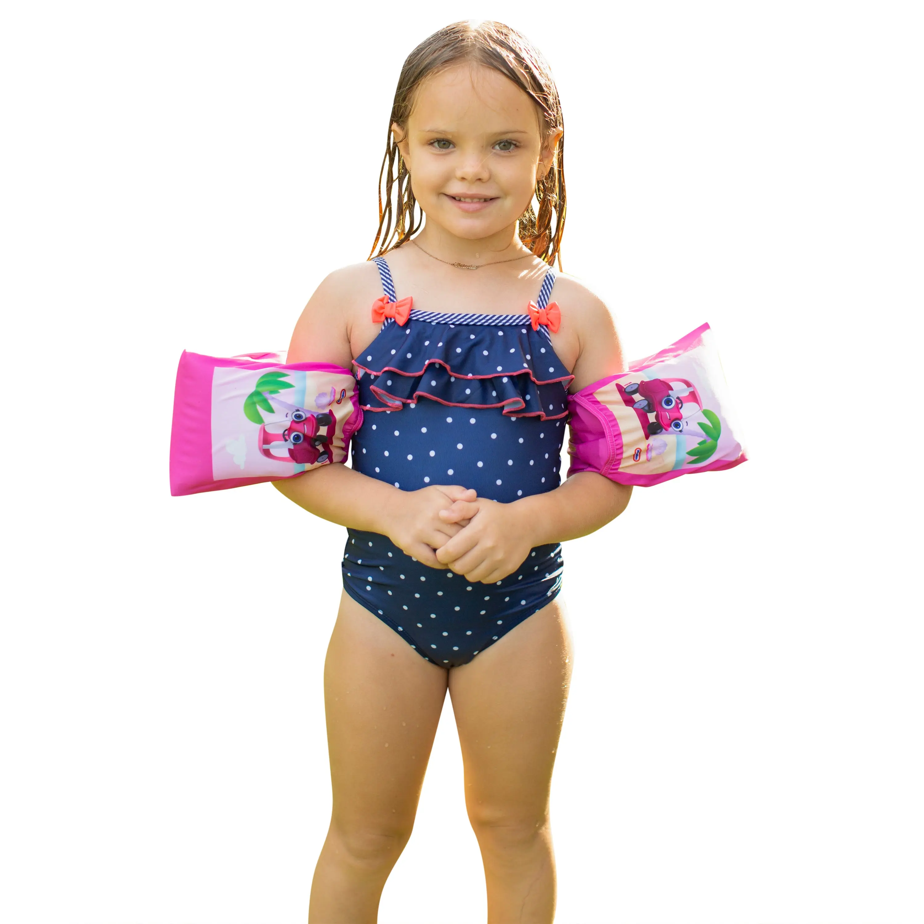 Little Tikes Fabric Cover Arm Floaties - Beach Pink, Inflatables, Pool Floaters, Swimming Floater for 4-6 Yrs Kids, Water Play Toy, Car Theme, Poolcandy