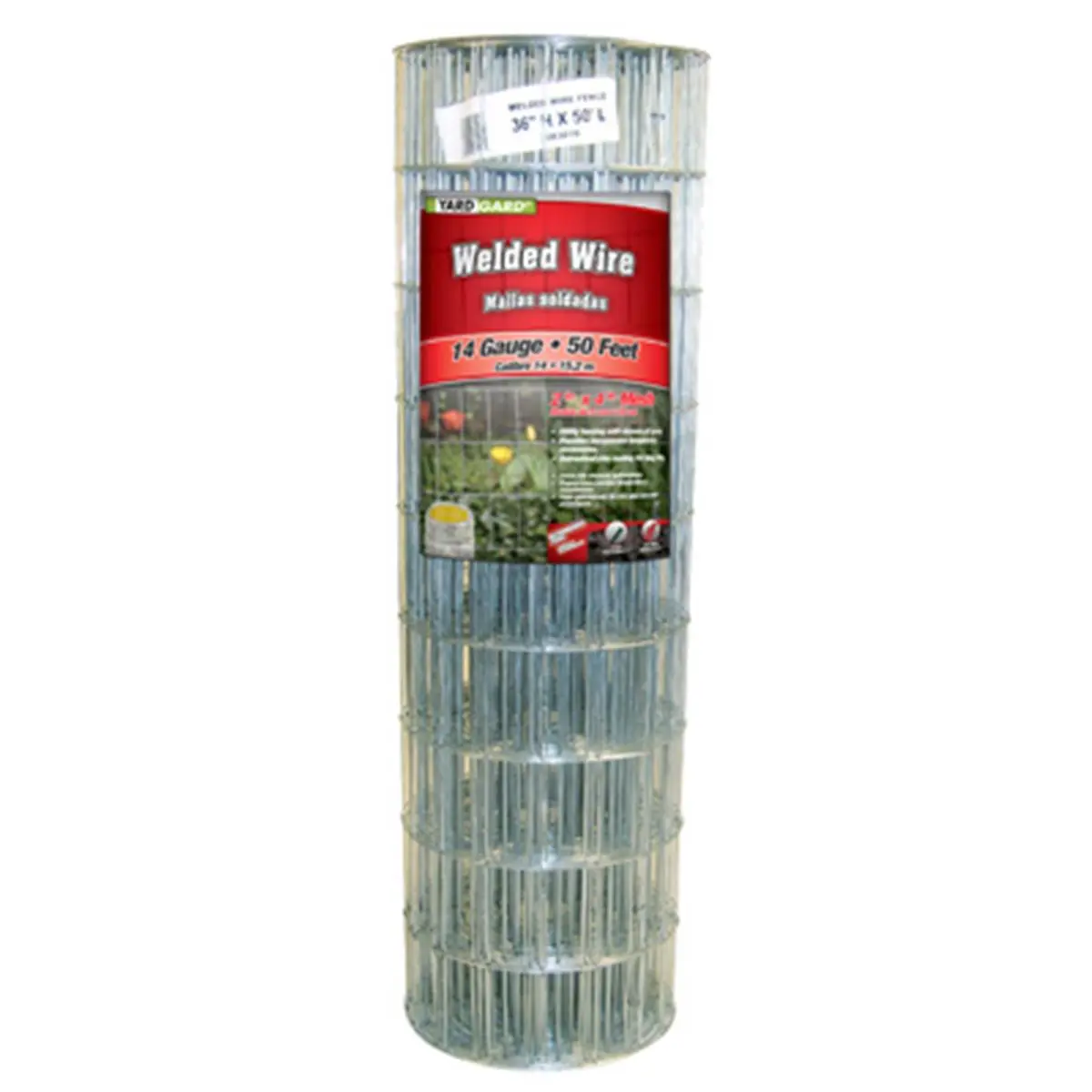 Midwest Air 308301B Galvanized Welded Metal Wire Roll - 14 Gauge, 36 in. x 50 ft., 4 x 2 in. Mesh, 21.05 lbs, for Outdoor Home Improvement & Garden Raised Beds, Wire Trellis Decorative Fences