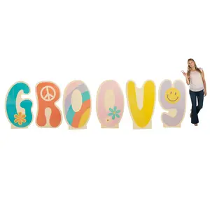 50" Groovy Letter Cardboard Cutout Stand-Ups - 6 Pc.
