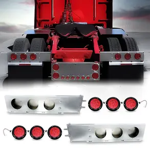 TORQUE Mud Flap Hanger for Semi Trucks 2-1/2" Bolt Spacing 30" Chrome 6 of LED Lights Included, Spring Loaded, Straight, Right Left Included, Light Bar Tail Light Box (TRMFH308, TR56114)