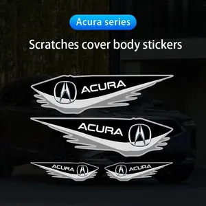 4Pcs Car Stickers Scratch Blocking Vinyl Decals Decorative For Acura ADX RDX ZDX Integra NSX MDX TLX CDX ILX RLX TL RL Automotive Accessories