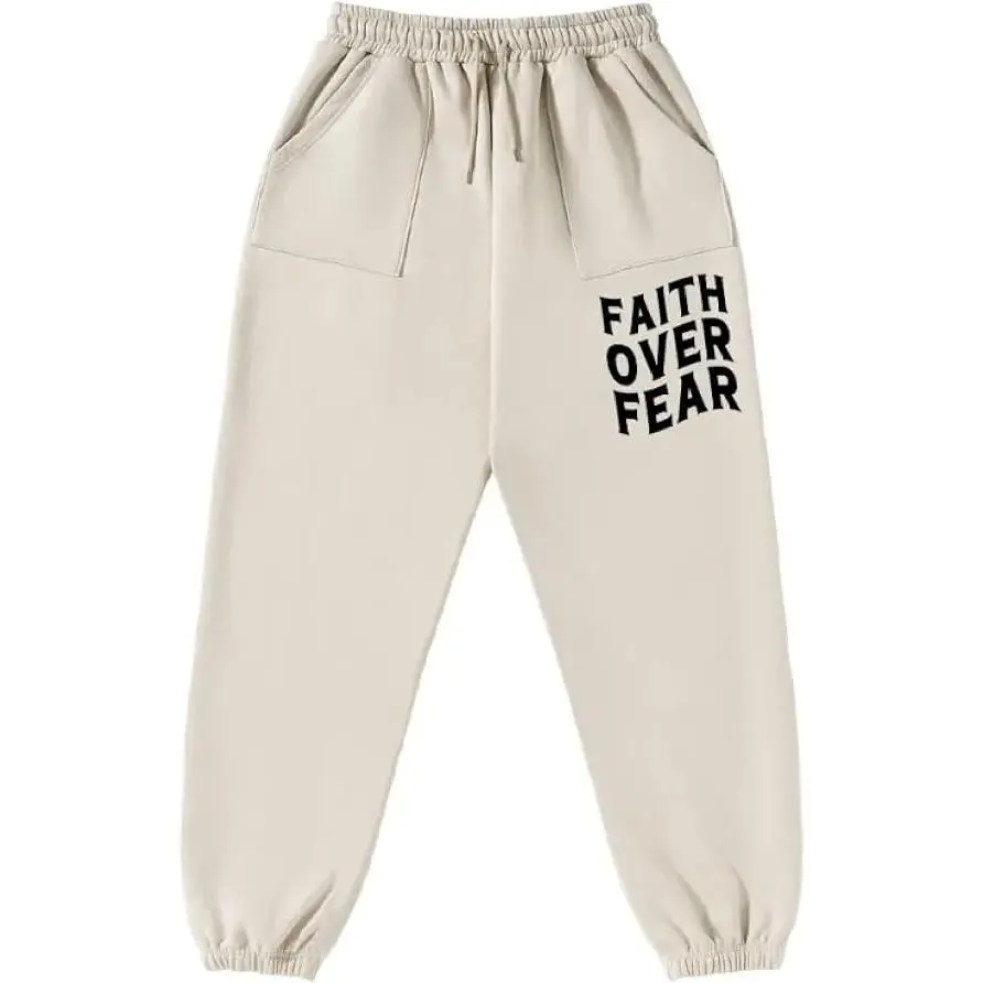 Faith Over Fear Christian Fleece Sweatpants