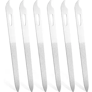 6PCS Metal Fingernail File, Double Sided Metal Nail File, Durable Thin Stainless Steel Nail Files for Filing Polishing, Manicure Pedicure Toenails Gentle Care Tools