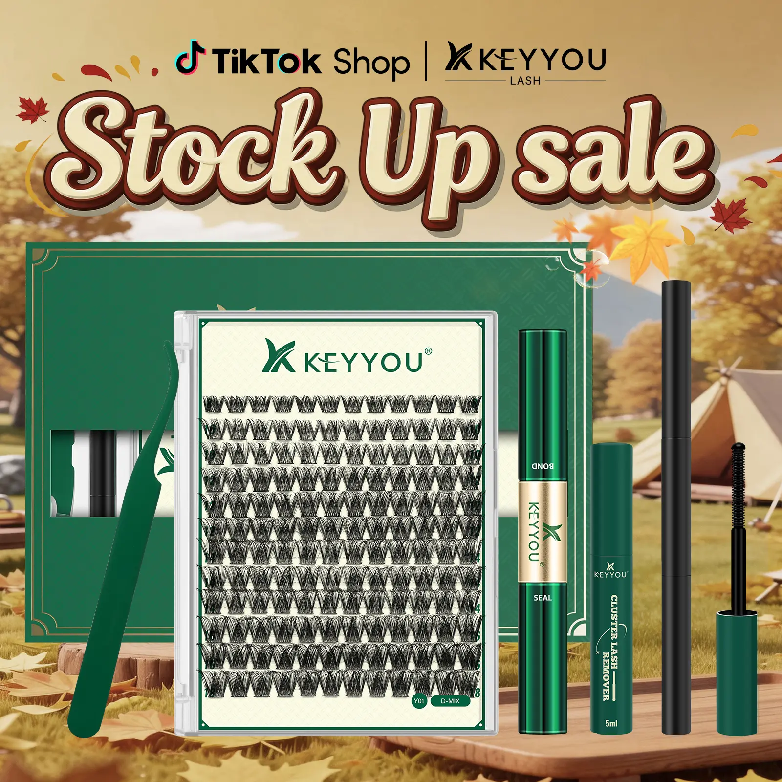 KEYYOU DIY Cluster Lashes Summer Volume Waterproof Long-Lasting Lash Extension D Curl 8-18MIX Eyelash Extensions Cosmetic Makeup #September Stock Up