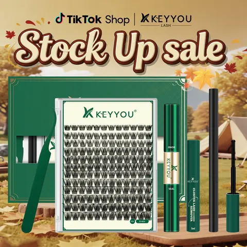 KEYYOU DIY Cluster Lashes Summer Volume Waterproof Long-Lasting Lash Extension D Curl 8-18MIX Eyelash Extensions Cosmetic Makeup #September Stock Up
