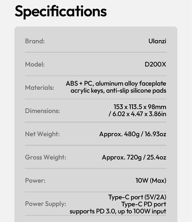 ULANZI D200X Stream Controller with 3 Knobs, 14 Customizable LCD Keys Macro Keyboard, 8-in-1 USB-C Hub Docking Station with 4K HDMI Content Creator Equipment for OBS/Video Editing/Photography/PC