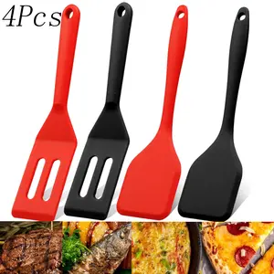 4Pcs Small Silicone Serving Spatula,Silicone Spatula Set for Kitchen Use,Flexible Non Stick Serve Turner,Heat Resistant Cooking Spatula,Kitchen for Steak Pizza