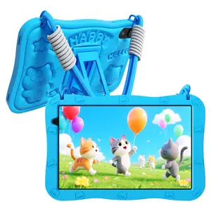 [Summerwins] PRITOM Kids Tablet 10Inch Android 16 8GB RAM 32GB ROM Dual Cameras WiFi6 6000mAh Battery Protective Silicone Case Animal Flash Cards Educational Apps Toddler Gifts Stress Relief Case Pink/Blue Best Kids Gift
