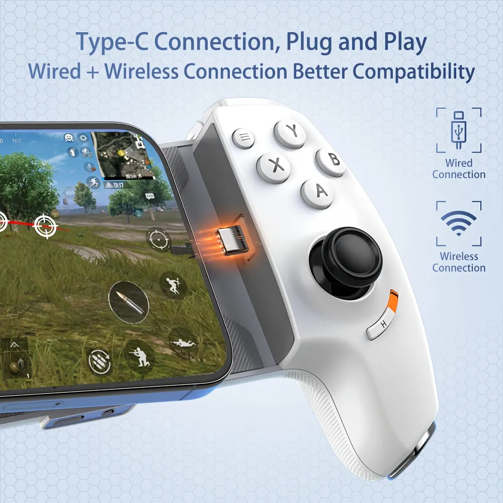 Type-C Mobile Game Controller Is Compatible with IOS (native Mode)/Android/HarmonyOS/Switch/PC, and Supports Remote Play for PS5/PS4/Xbox Consoles, Cloud Gaming, Emulators.A Perfect Gift for Birthdays/holiday/Christmas/Thanksgiving Etc.