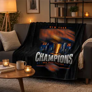 Knicks Basketball - The Champions 2026 Premium Fleece Blanket, Knicks Basketball Fans Apparel, Jalen Brunson Fans Basketball Cozy Blanket, Gift For Basketball Fan
