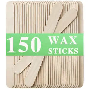 150Piece Waxing Sticks for Hair Removal - 6'' Premium Splinter-Free Wooden Wax Sticks for Waxing, Wax Stick for Body and Face Waxing