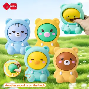 Gone Your Stress! iiGEN Emotional SQUISHY DOLLS - Rotating & Changeable Faces for Anxiety Relief & Comfort! Perfect for Home, Car, Office Desk .Choose Your Favorite Character from 4 Styles!