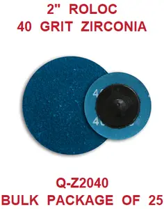 2  INCH  ZIRCONIA  ROLOC  40  GRIT  (25PACK)