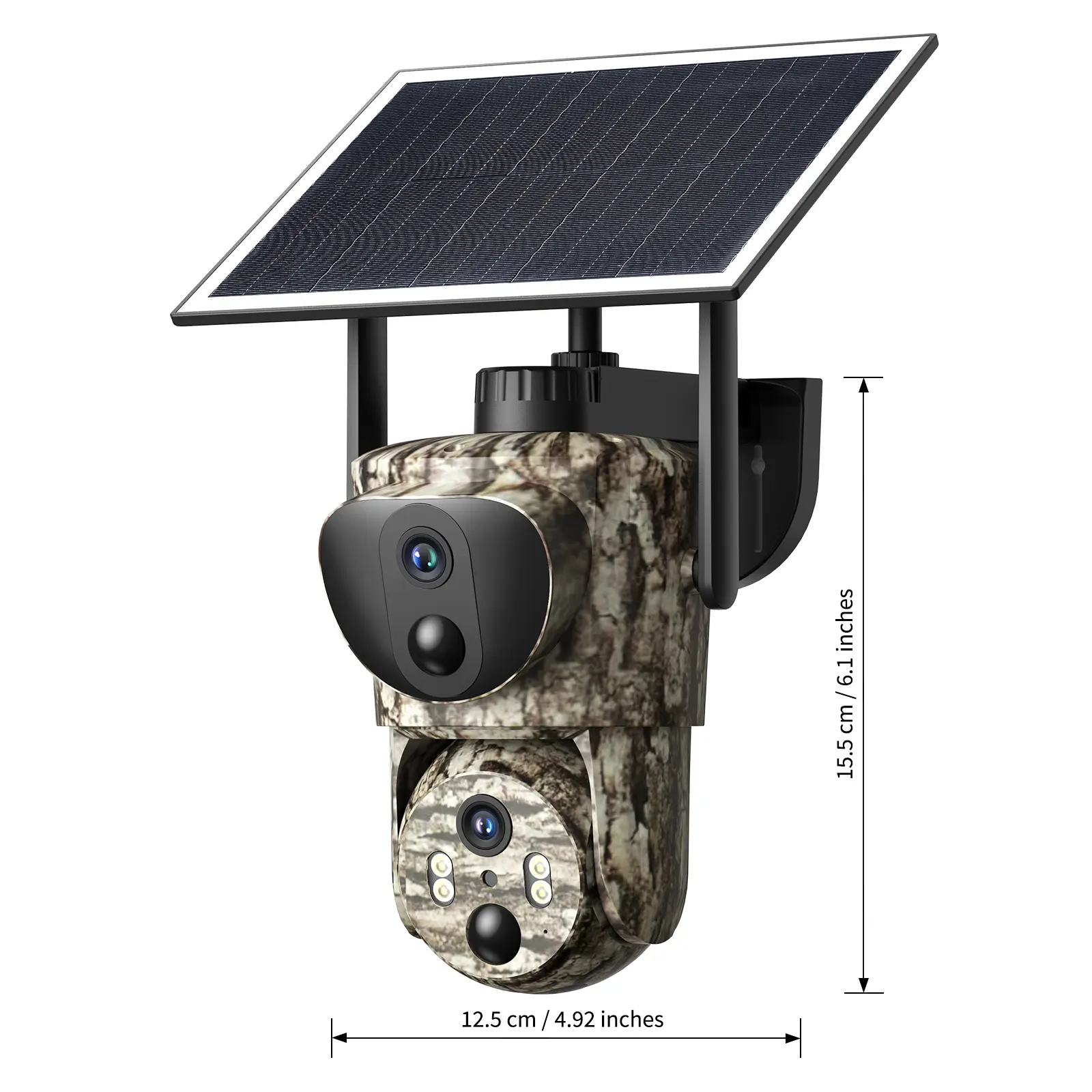 [SummWins] 4G LTE Cellular Trail Camera DC24S - Solar-Powered Outdoor Surveillance, Dual Lens Linkage, 360° Pan Tilt, 2K Live View, No WiFi, Cellular Data Replenishment Required, Laser Rangefinder