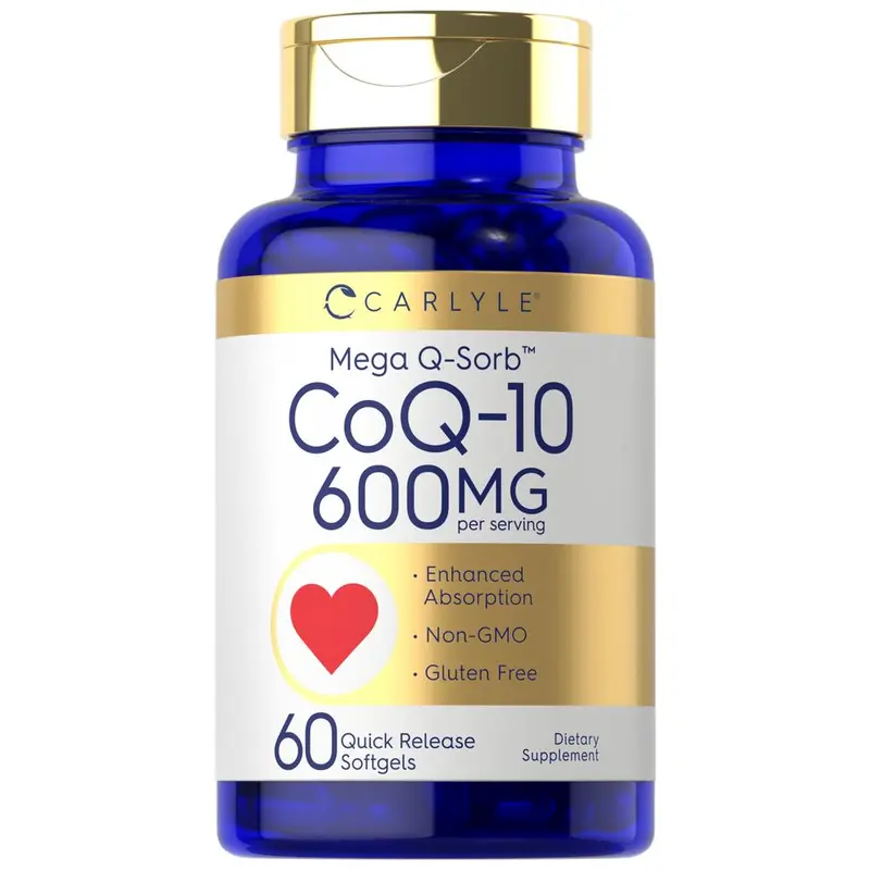 Carlyle CoQ10 600 mg | 60 Softgels | Mega Q-Sorb Coenzyme Q-10 | with Black Pepper Extract | Non-GMO, Gluten Free Supplement