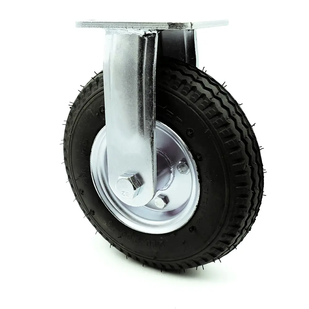Service Caster SCC-100R280-PNB 8 in. Rigid Black Rubber Wheel Ball-Type Pneumatic Castors for Tools, Hardware, Furniture Hardware, Ball-Type Castors, 8 In. Diameter, 300 Lbs