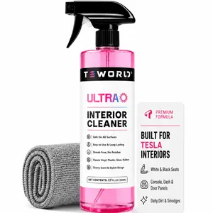 Tesla Interior Cleaner & Leather Seat Cleaner, Quick Stain Removal, Safe on White & Black Vegan Leather and All Automotive Interior Surfaces,Interior Cleaning Kit for Seats,Console & Dash, Model 3, Y, S, X,Cybertruck Accessories 2026,Fresh Scent