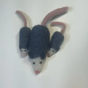 Needle felted opossum