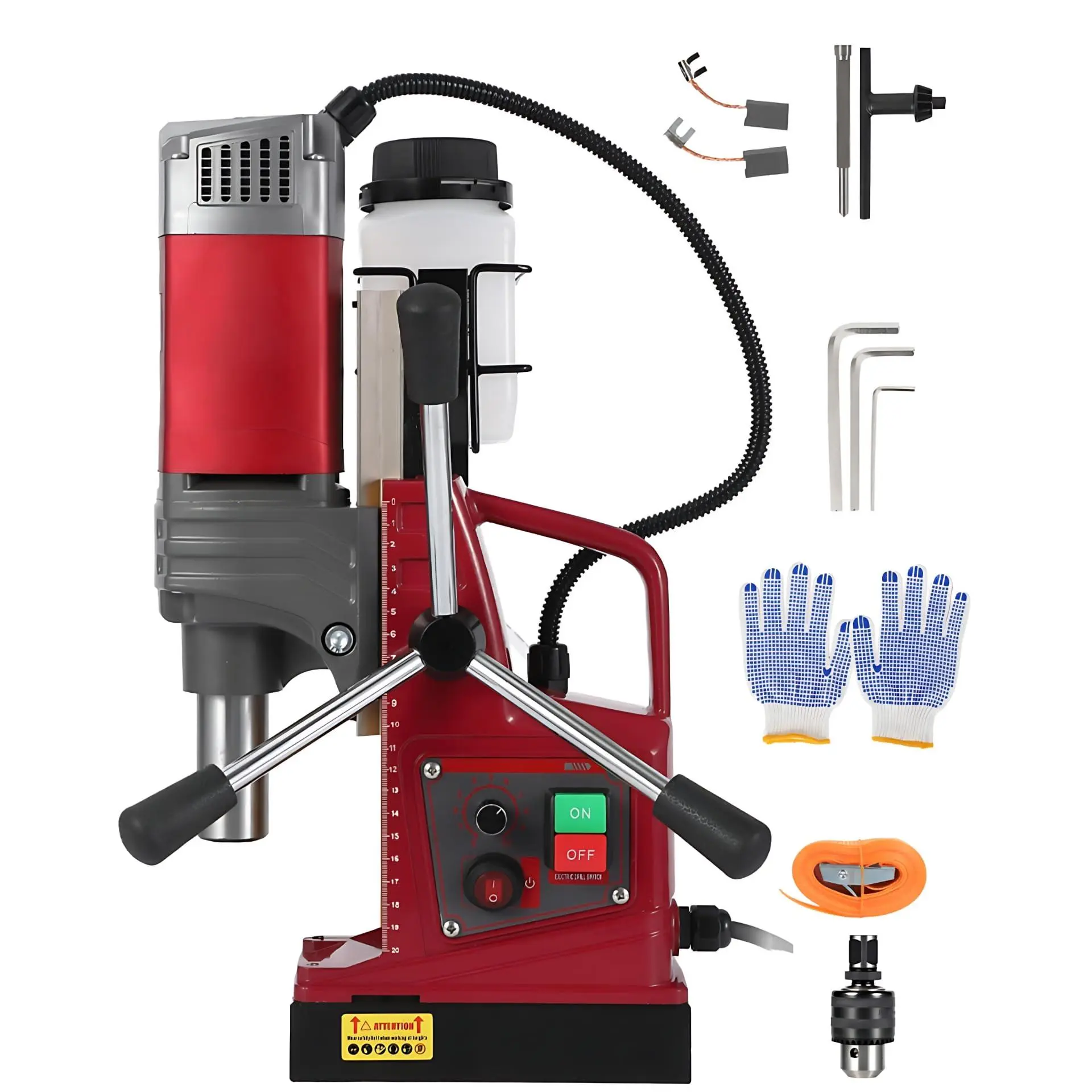 GARVEE Mag Drill Press, 2 in Boring Diameter, 820 RPM, 2922 Lbf/14000N, 1550W, Portable Magnetic Drill Kits with Adapter & 10-Speed, Double Dovetail, Electric Drilling Machine for Home Industry