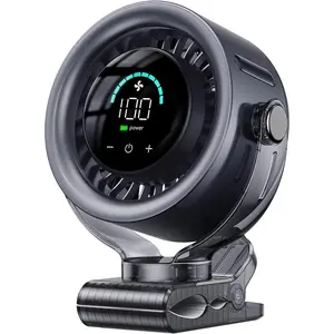 4000mAh Rechargeable Portable Clip  Fan-100-Speed  Control, LED Display, 360? Rotate Quiet Turbo Desk Fan, Small  Operated USB Fan for  Bed Travel Camping Golf Gym (Black)