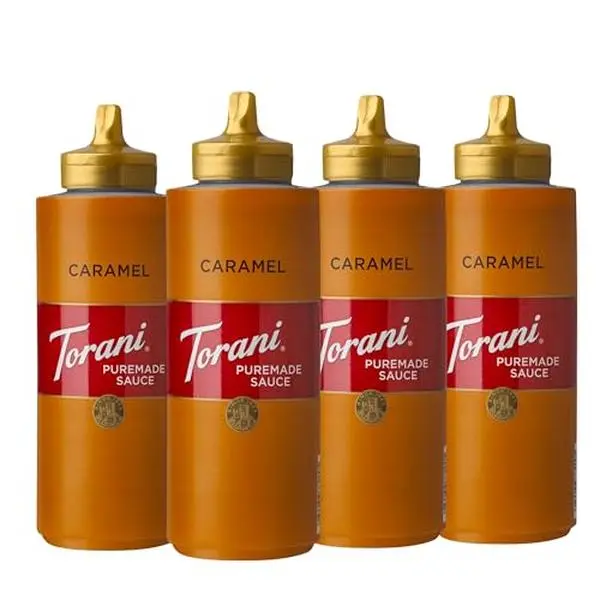 Torani Puremade Sauce, Caramel, 16.5 Ounces(Pack of 4)