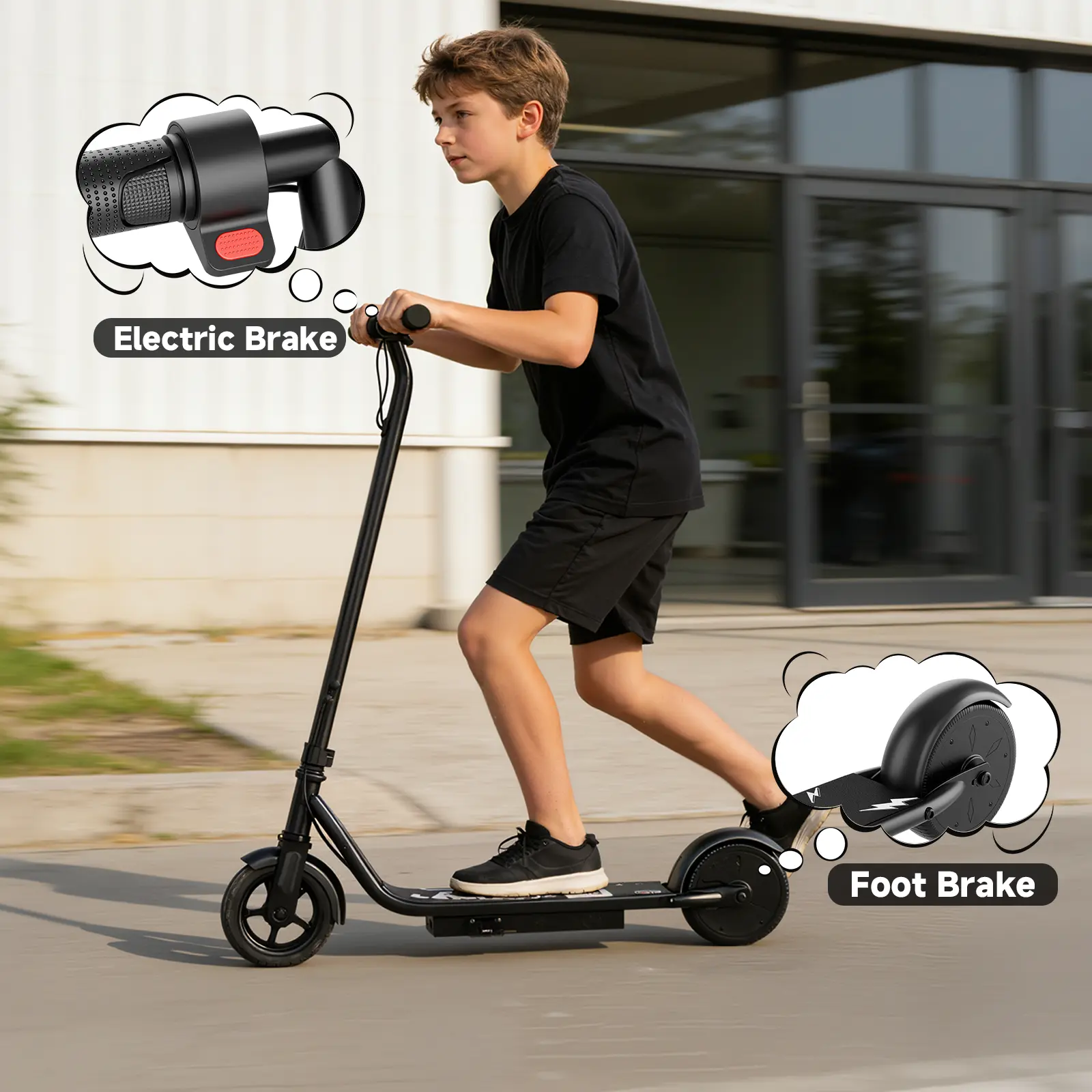 250W Electric Kids Scooter,9MPH Max Speed, 6.5" Solid Tires,3 Riding Modes (E/D/S) Children Electric Scooter,4.4ah Battery Electric Scooter for Boys and Girls,Lightweight 16lbs, Children Electric Scooter