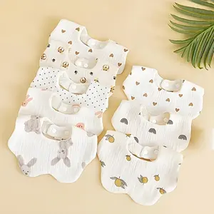 3/5Pcs Baby Petal Saliva Bibs, Super Soft Absorbent Newborn Bibs for Boys & Girls, Ideal Baby Gift