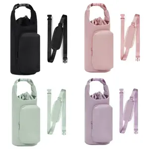 Water Bottle Carrier Bag, 6 Counts/set Adjustable Shoulder Strap Water Bottle Holder, Hands Free Water Bottle Storage Bag for Hiking & Outdoor Activities, Drinkware, Drink Holders