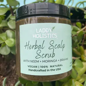 Herbal Scalp Scrub with Neem Moringa & Brahmi for Dandruff, Hair Growth & Scalp Eczema