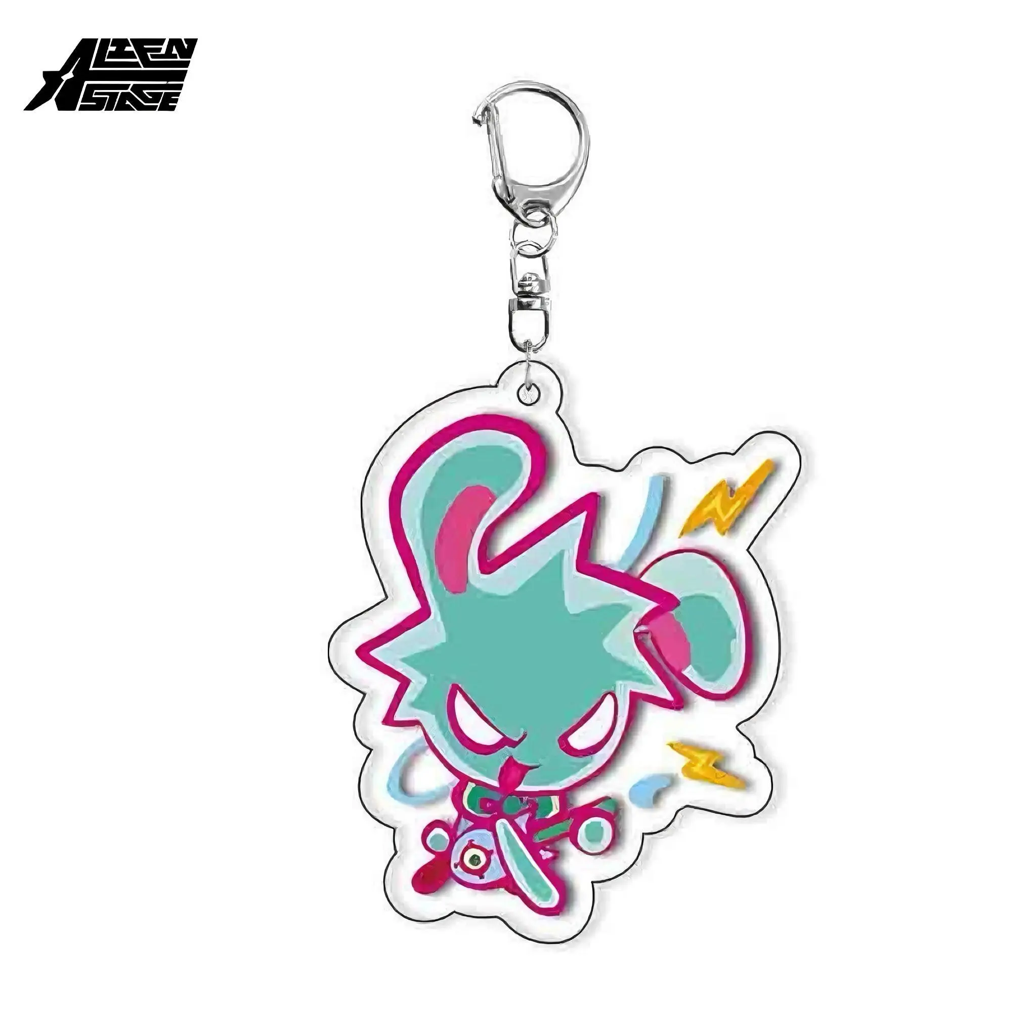 Alien Stage Stained Glass Keychain Multipack - Limited Edition Korea Rabbit Cafe Collection, Cutecore Unisex Collectibles, Alnst Merch Figure Key Charms, Cute Backpack Gift