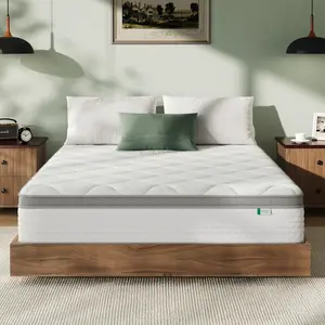 Hybrid Mattress Fiberglass-Free Full/Queen/King  -6/8/10/12/14 Inch-Perfect Balance of Softness & Firmness: High-Quality Mattress for All Sleepers & Body Alignment-Motion Isolation Mattress