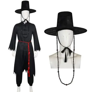 K-POPDemonSlayerHalloweenCosplayShaggyBoy,QinYu,beibiBlackStageCostumeSet