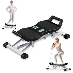 Compact Portable Ski Exercise Machine Foldable with Adjustable Resistance & Digital Display Multifunctional Indoor Equipment for Leg & Glute Workouts