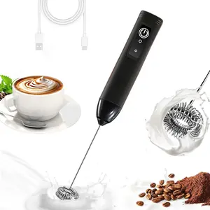 Milk Frother Wand Rechargeable Handheld Drink Mixer, USB-C Electric Whisk with Stainless Steel Whisk for Coffee, Lattes, Cappuccino, Matcha, Hot Chocolate&Creamer