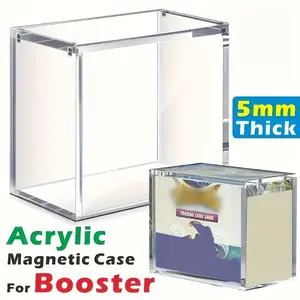 5mm Acrylic Stackable Design Display Storage Box, Transparent Magnetic Closure, Ideal for Trading Card Game, Collectibles, Sports Memorabilia, Check Size Before Purchase